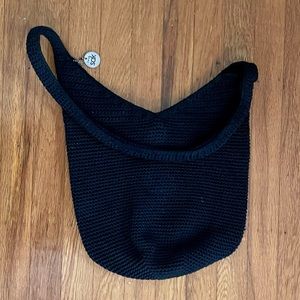 Vintage The Sak Crochet Black Bag